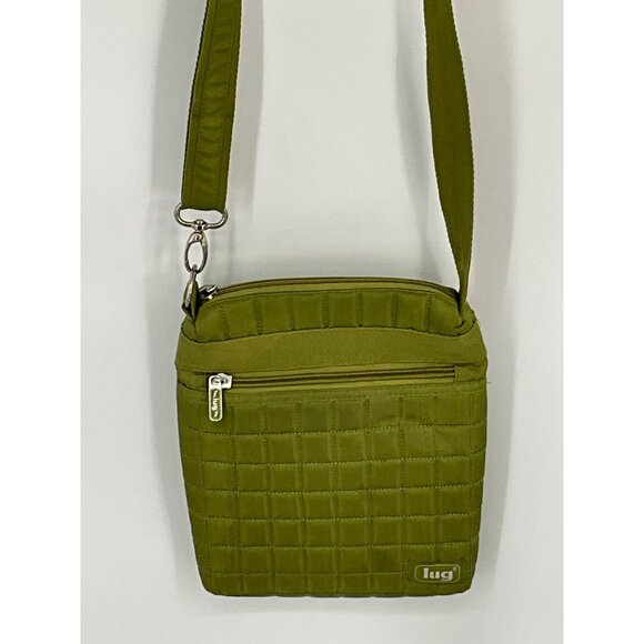 Lug Quilted Crossbody Bag With Adjustable Strap & Zipper Pocket - Olive Green - Picture 2 of 6